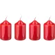 Набор свечей из 4 штук 8x4 см красный лакированный - Adpal