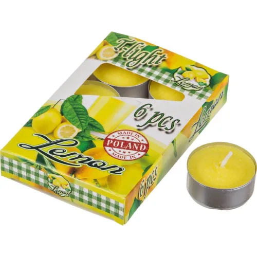 Набор плавающих свечей из 6 штук лимон диаметр=4 см высота=2 см - Adpal