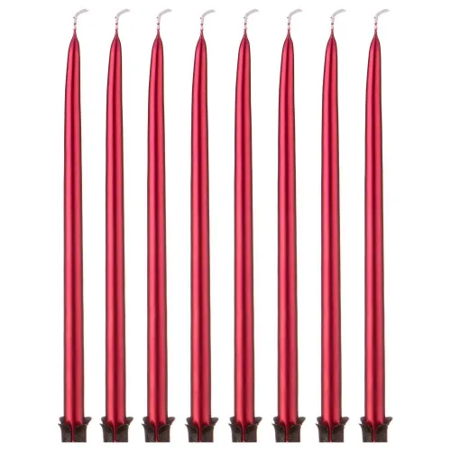 Набор свечей из 8 шт. 23/1 см металлик красный - Adpal