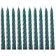 Набор свечей из 10 штук лакированный зеленый высота=23 см - Adpal