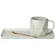 Фарфоровый чайный набор на 1 персону 2 предмета break time серый 260 мл - Lefard
