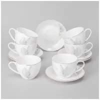 Фарфоровый чайный набор на 6 персон, 12 предметов, Inspiration Нежность, 260 мл – Lefard
