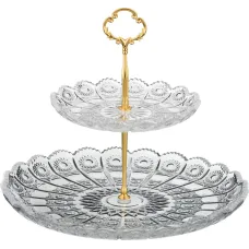 Фруктовница 2-х ярусная Muza Crystal, диаметр=18/30 см, высота=28,5 см – Lefard
