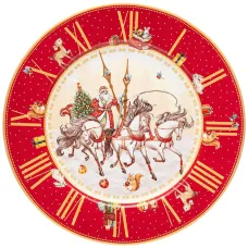 Тарелка обеденная часы 27 см красная - Lefard