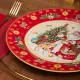 Тарелка обеденная Дед Мороз 27 см красная - Lefard