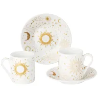 Фарфоровый кофейный набор на 2 персоны, 4 предмета, Astronomy, 100 мл – Lefard