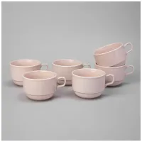 Набор чашек чайных Tint 250 мл (розовый) 6 штук – Lefard