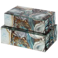 Набор шкатулок из 2 штук, коллекция Мрамор 21*12*6.5 см / 23*15*8.5 см – Lefard