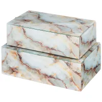 Набор шкатулок из 2 штук, коллекция Мрамор 21*12*6.5 см / 23*15*8.5 см – Lefard