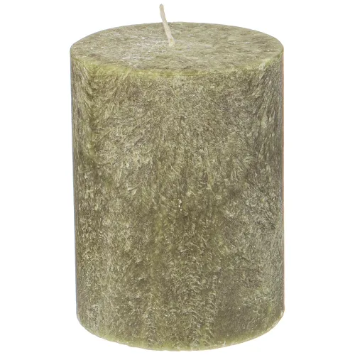 Свеча столбик стеариновая ароматизированная оливковая 6*8 см - Bronco