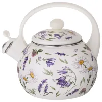 Чайник эмалированный со свистком серия Flower Story, 2.2 л - Agness
