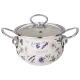 Кастрюля эмалированная со стеклянной крышкой серия Flower Story, 1.5 л диа. 16 см - Agness