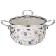 Кастрюля эмалированная со стеклянной крышкой серия Flower Story, 2.8 л диа. 20 см - Agness