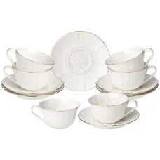 Фарфоровый чайный набор на 6 персон, 12 предметов Вивьен, 250 мл – Lefard