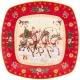 Блюдо Тройка квадратное 25x4,2 см красное – Lefard