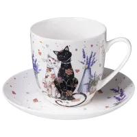 Чайная пара Лавандовые коты 350 мл - Lefard
