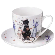 Чайная пара Лавандовые коты 350 мл - Lefard