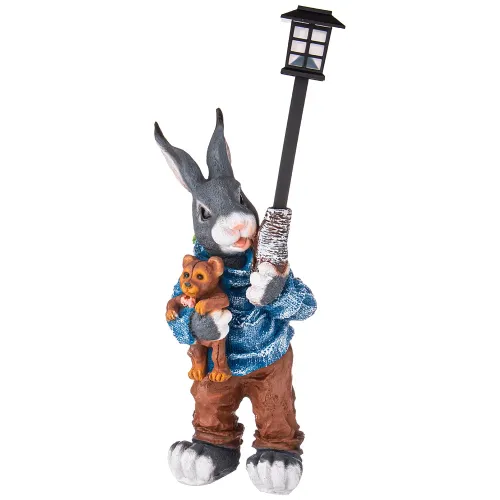 Фигурка заяц с фонарем и игрушкой высота 68 см - Lefard