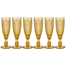 Набор бокалов для шампанского гранат из 6 штук серия muza color 150 мл/высота=20 см - Lefard