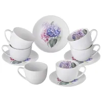 Фарфоровый чайный набор на 4 персоны, 8 предметов, Hortensia, 330 мл – Lefard