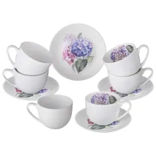 Фарфоровый чайный набор на 4 персоны, 8 предметов, Hortensia, 330 мл – Lefard