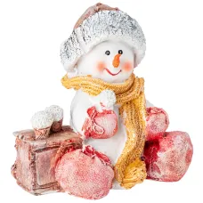 Фигурка декоративная снеговичек с мороженым высота=13см - Lefard