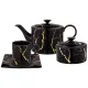 Фарфоровый чайный сервиз на 6 персон 14 предметов fantasy черный - Lefard