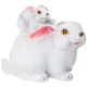 Фигурка декоративная заяц с зайчонком высота=23см цвет:белый с глиттером - Lefard