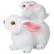 Фигурка декоративная заяц с зайчонком высота=23см цвет:белый с глиттером - Lefard