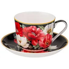 Чайная пара маки 500 мл черная - Lefard