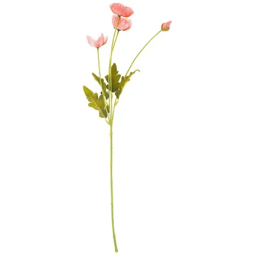 Цветок искусственный мак розовый 60 см - Lefard