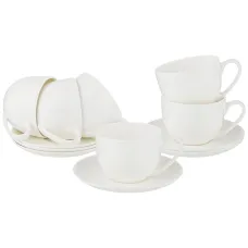 Фарфоровый чайный набор на 6 персон 12 предметов 330 мл silk - Lefard