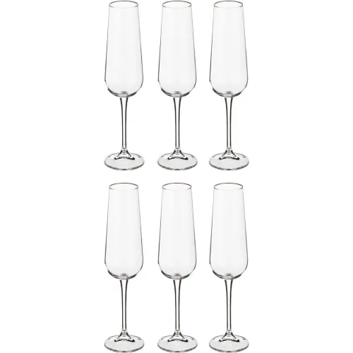 Набор бокалов для шампанского из 6 шт. amundsen/ardea 220 мл высота=26,5 см - Crystal Bohemia