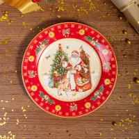 Тарелка закусочная Дед Мороз 20,5 см красная – Lefard