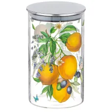 Емкость для сыпучих продуктов прованс лимоны 1.2 л боросиликатное стекло 10*18 см - Agness
