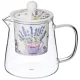 Чайник стеклянный с ситом прованс лаванда 400 мл - Lefard