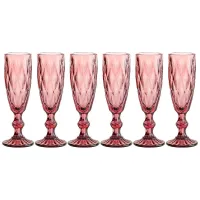 Набор бокалов для шампанского ромбо 6 штук серия muza color 150 мл/высота=20 см - Lefard