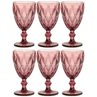 Набор бокалов для вина ромбо 6 штук серия muza color 320 мл/высота=17 см - Lefard