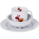 Набор посуды на 1 персону 3 предмета зверята: кружка 300 мл+тарелка 21.5 см + салатник 15 см - DUBI