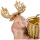 Фигурка декоративная лось с корзиной 31*36 cм цвет: золото - Lefard