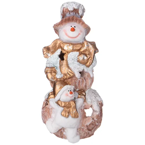 Фигурка декоративная снеговик со снеговичком 20*10см - Lefard