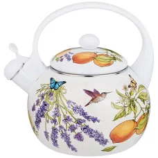 Чайник эмалированный со свистком, серия Прованс Лимоны 2.2 л индукционное дно – Agness