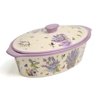 Форма для запекания с крышкой Лаванда овальная 37,5х22х15,5 см