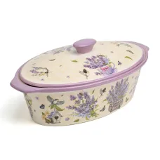 Форма для запекания с крышкой Лаванда овальная 37,5х22х15,5 см
