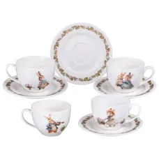 Фарфоровый чайный набор на 4 персоны, 8 пр. Rabbits Family, 250 мл – Lefard