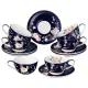 Фарфоровый чайный набор на 6 персон, 12 предметов, кобальт, 300 мл – Lefard