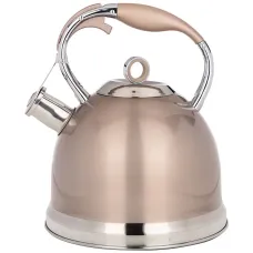 Чайник со свистком 3 л с индукционным капсульным дном цвет: шампань – Agness
