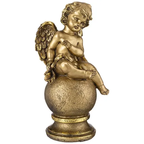 Фигурка ангел на шаре высота=44 см цвет: бронза с позолотой