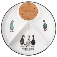 Менажница Family Farm 4 секции с дерев. подставкой для шпажек 28*4 см - Lefard