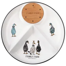 Менажница Family Farm 4 секции с дерев. подставкой для шпажек 28*4 см - Lefard